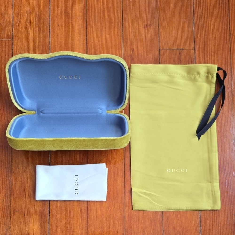 Gucci Sunglasses Case Set in Yellow and Blue